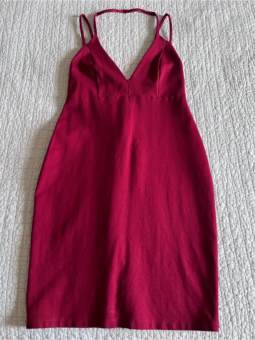Lulu's Raspberry Red Spaghetti Strap Dress